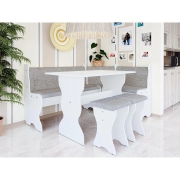 Eckbank + Tisch und zwei Hocker Samot