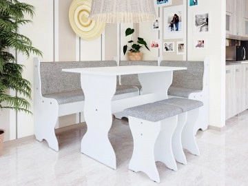 Eckbank + Tisch und zwei Hocker Samot