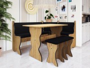 Eckbank + Tisch und zwei Hocker Samot