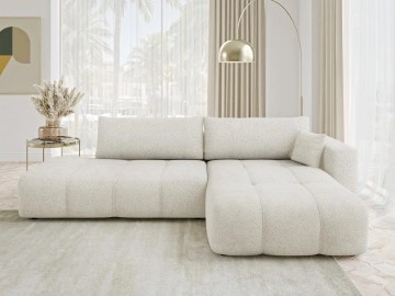 Ecksofa Larow O Boucle mit Schlaffunktion und Bettkasten
