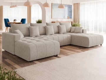 Wohnlandschaft Bidzum U mit Schlaffunktion und Bettkasten