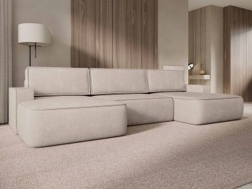 Wohnlandschaft Nelupo U mit Schlaffunktion und Bettkasten
