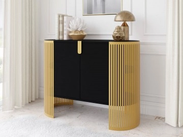 Kommode Zinzit Gold mit 2 Türen