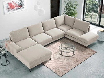Wohnlandschaft mit zwei Bettkästen und Schlaffunktion Salvador U