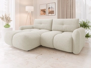 Ecksofa Tazino Boucle mit Schlaffunktion und Bettkasten