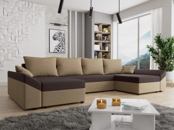 Ecksofa Peltata U mit Schlaffunktion und Bettkasten