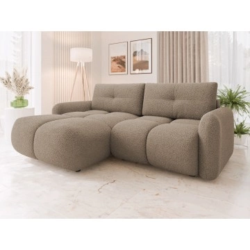 Ecksofa Tazino Boucle mit Schlaffunktion und Bettkasten