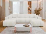 Wohnlandschaft Larow U Boucle mit Schlaffunktion und Bettkasten