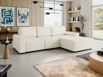 Ecksofa Bezabi L mit Bettkasten und Schlaffunktion