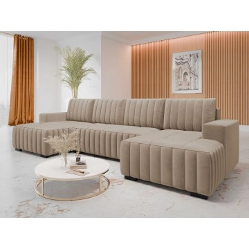 Wohnlandschaft Pulah U mit Bettkasten und Schlaffunktion