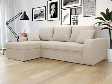 Ecksofa Dalmir Lux mit Schlaffunktion und zwei Bettkästen