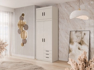 Kleiderschrank Melen 2D3S + Schrankaufsatz