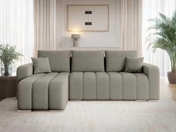 Ecksofa Wiator Boucle mit Schlaffunktion und Bettkasten