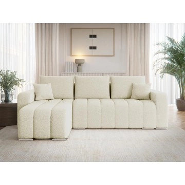 Ecksofa Wiator Boucle mit Schlaffunktion und Bettkasten