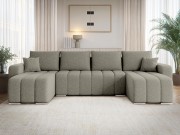 Wohnlandschaft Wiator U Boucle mit Schlaffunktion und Bettkasten