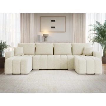 Wohnlandschaft Wiator U Boucle mit Schlaffunktion und Bettkasten