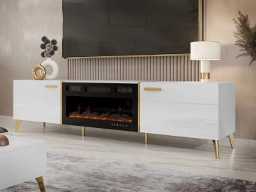TV-Lowboard Rostiw 2D EF mit Kamin