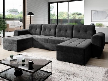 Ecksofa Darilko U mit Schlaffunktion und Bettkasten