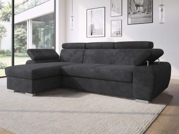 Ecksofa Herekos L mit Schlaffunktion und Bettkasten