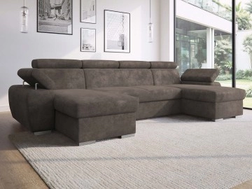 Wohnlandschaft Herekos U mit Schlaffunktion und zwei Bettkästen