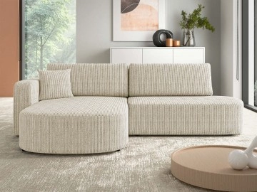 Ecksofa Zrekifi Cord mit Schlaffunktion und Bettkasten