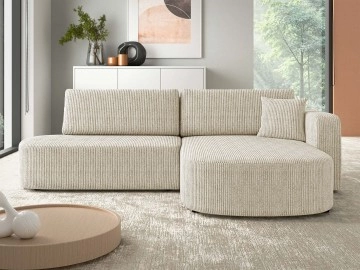 Ecksofa Zrekifi Cord mit Schlaffunktion und Bettkasten