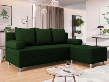 Schlafsofa Don mit Bettkasten und Polsterhocker