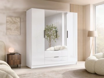 Kleiderschrank mit Spiegel Betaso II 200 Gloss