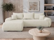 Ecksofa Torelineso L Cord mit Bettkasten und Schlaffunktion