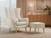 Sessel Florence Cord mit Fußbank