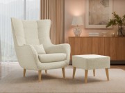 Sessel Florence Boucle mit Fußbank
