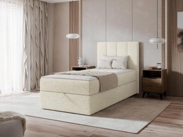 Boxspringbett mit Bettkasten Gonzo Single Boucle