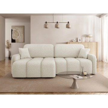 Ecksofa Ursima Boucle mit Schlaffunktion und Bettkasten