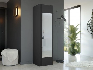Kleiderschrank Terospito / Towiro Slim 1D mit Spiegel