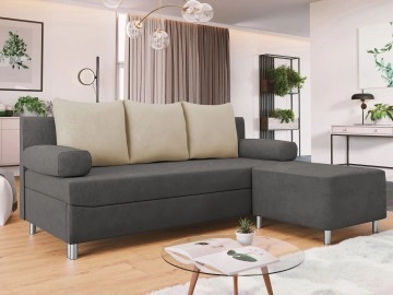 Schlafsofa Don mit Bettkasten und Polsterhocker