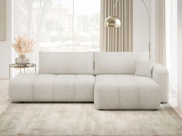 Ecksofa Larow O Boucle mit Schlaffunktion und Bettkasten