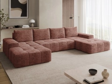 Wohnlandschaft Avdros U mit Schlaffunktion und Bettkasten