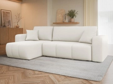 Wohnlandschaft L Form Larow mit Schlaffunktion und Bettkasten