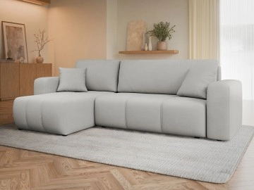 Wohnlandschaft L Form Larow mit Schlaffunktion und Bettkasten