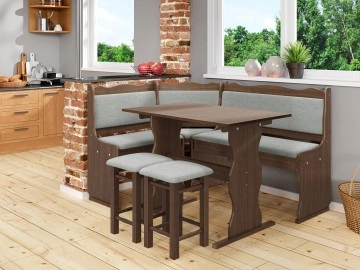 Eckbank + Tisch und zwei Hocker Mexic