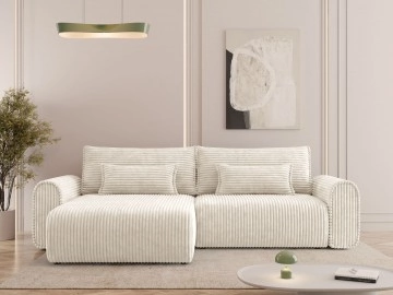 Ecksofa Suziser Cord mit Schlaffunktion und Bettkasten