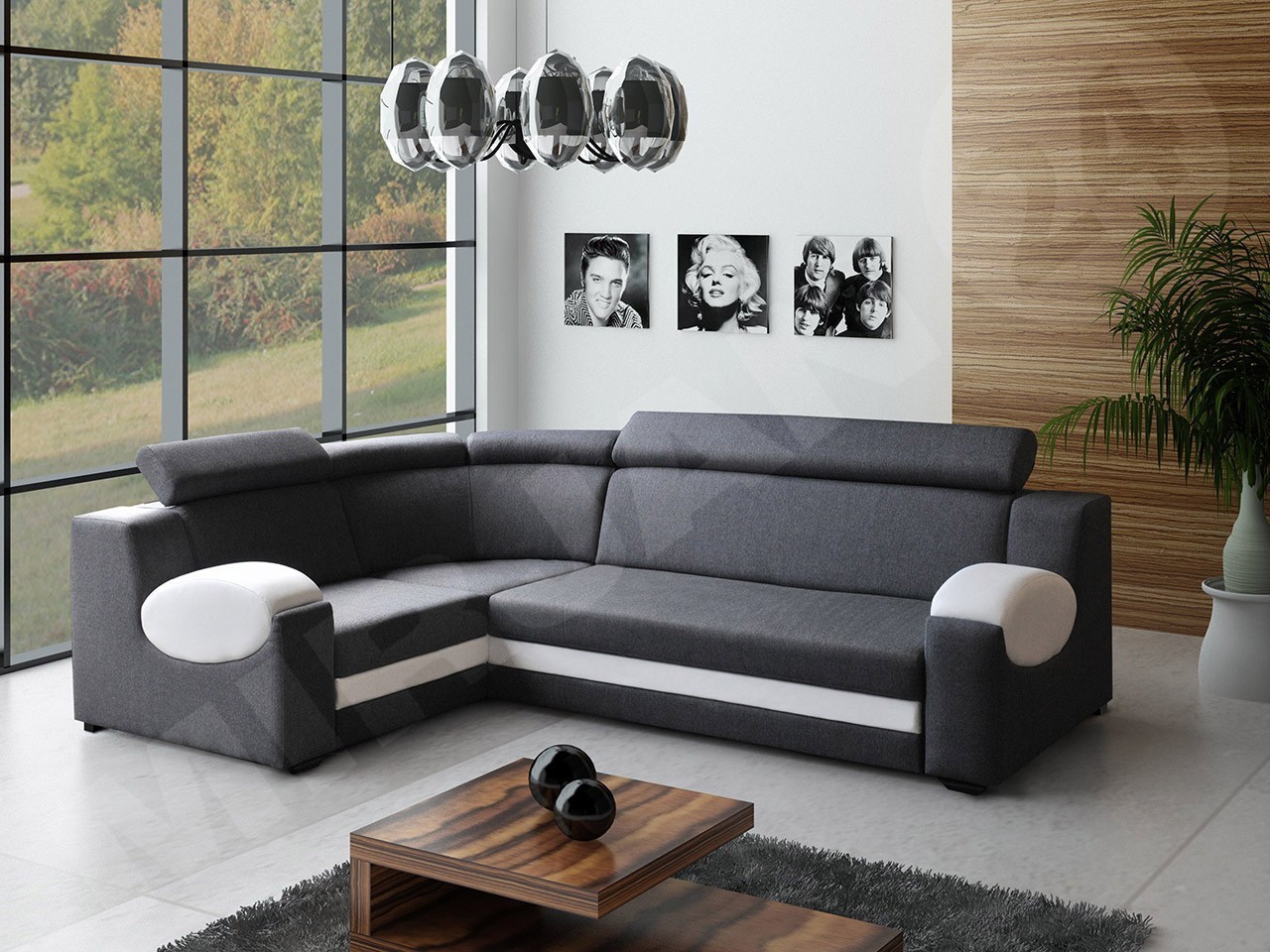 Ecksofa Gold mit Bettkasten und Schlaffunktion - Mirjan24