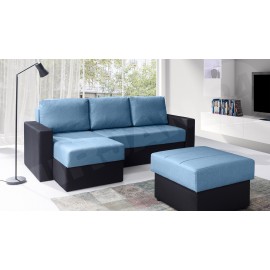 Ecksofa Bralani mit Polsterhocker