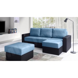 Ecksofa Bralani mit Polsterhocker
