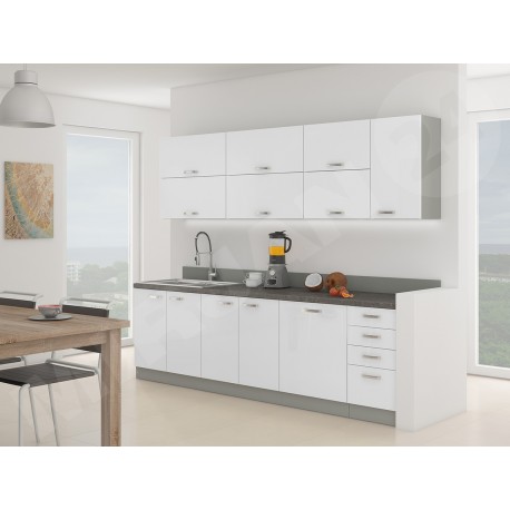 Küchenmöbel Inoa Stilvoll Hängeschrank Küche-Set mit Arbeitsplatte Küche M24 