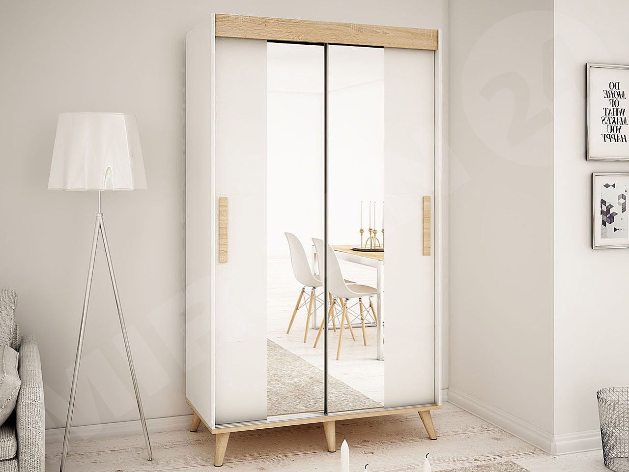 Kleiderschrank mit Schwebetüren Bravo T1 150cm | Lieferung KOSTENLOS