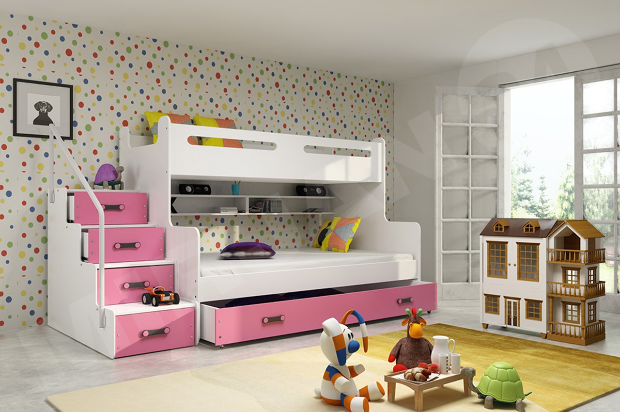 Etagenbett Drei Kinder : Etagenbett mit matratzen ball iii mirjan