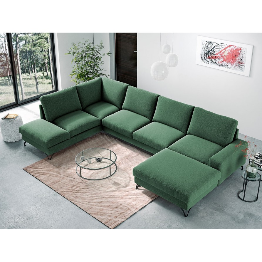 Wohnlandschaft mit zwei Bettkasten und Schlaffunktion Salvador U Wohnlandschaft mit zwei Bettkasten und Schlaffunktion Salvador U