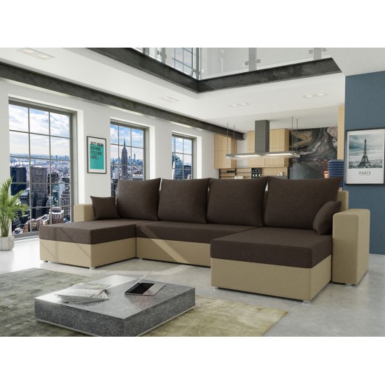 Ecksofa Lumin Style mit Schlaffunktion und Bettkasten - Mirjan24