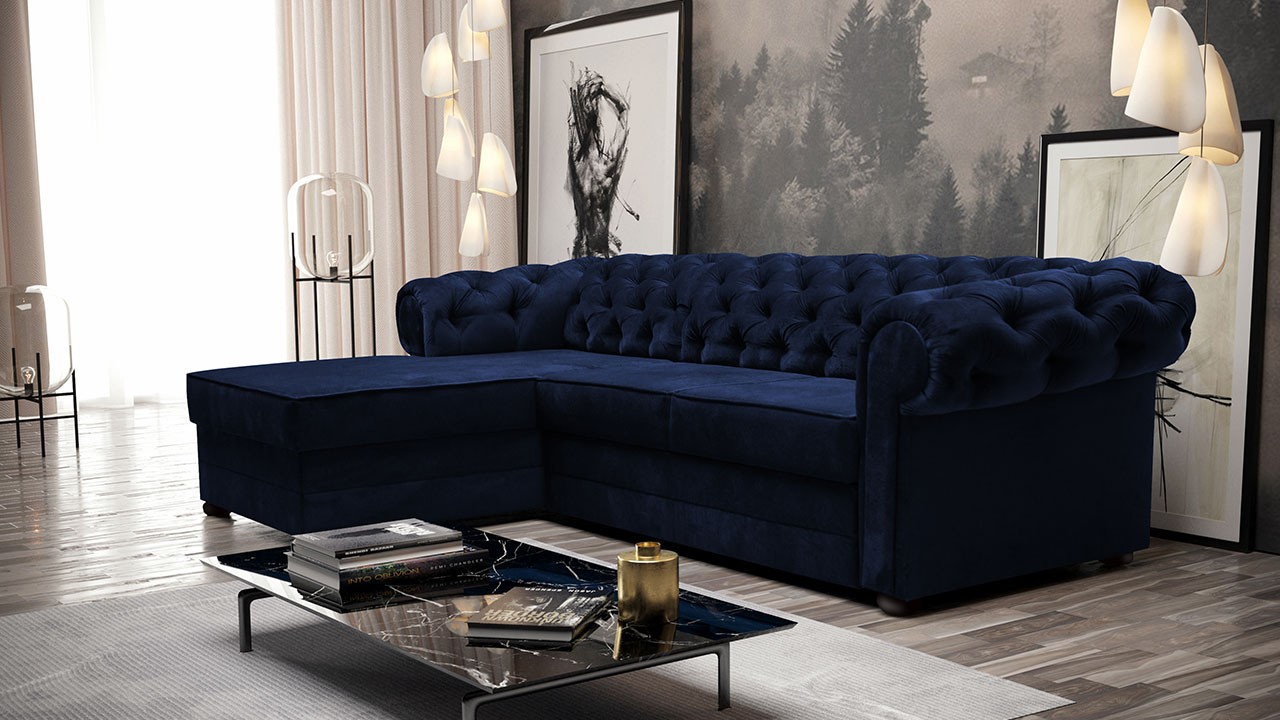 Ecksofa Riccardo mit Bettkasten und Schlaffunktion - Mirjan24